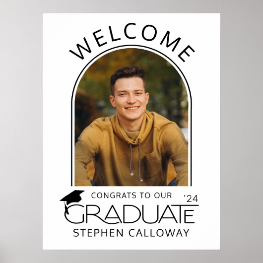 卒業式ようこそアーチフォトおめでとう卒業 ポスター (正面)