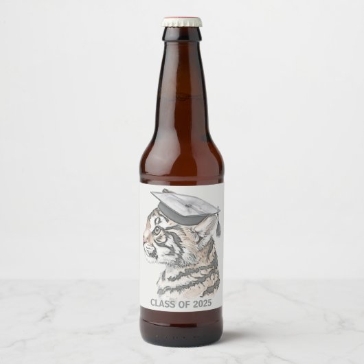 卒業式をテーマにしたボトルラベル ビールラベル (正面)