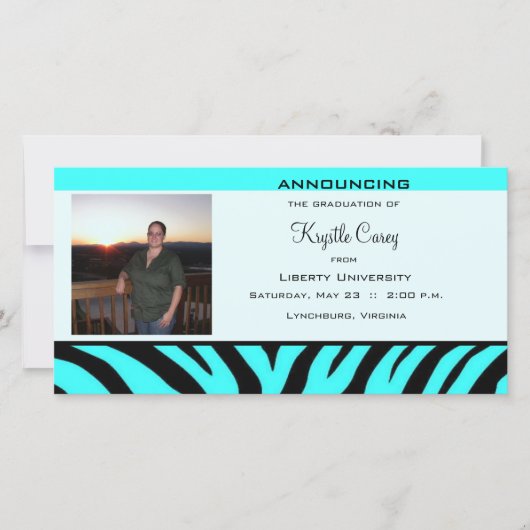 卒業式アクアゼブラフォトカード 案内状 (正面)