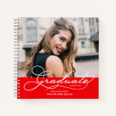 卒業式インスタントフォトメッセージレッドゲストブック ノートブック (正面)