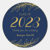 卒業式エレガントありがとう丸ステッカー ラウンドシール (正面)