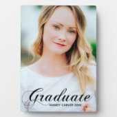 卒業式エレガントのフローリッシュスクリプトオーバーレイ写真 フォトプラーク (正面)