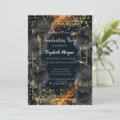 卒業式エレガントキャップドット卒業パーティー 招待状 (スタンド正面)