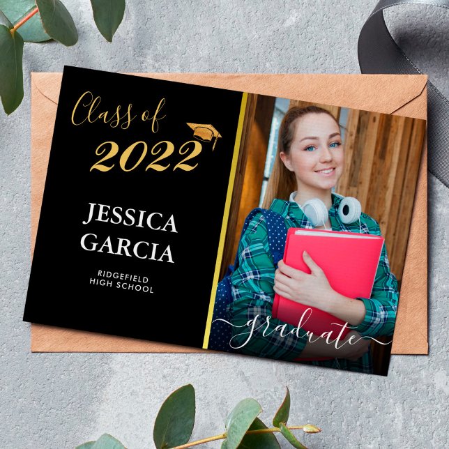 卒業式エレガントゴールデンハットとグリッター写真 (クリエイターアップロード済み)