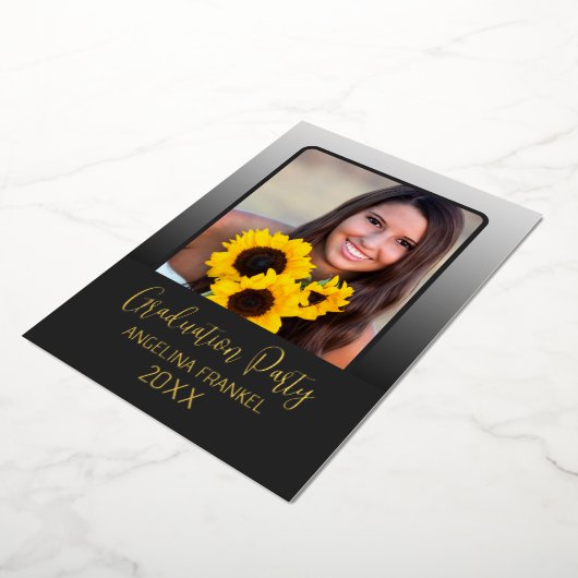 卒業式エレガントパーティフォトフォイル招待状 箔招待状 (回転した状態)