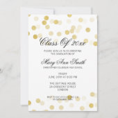 卒業式エレガントパーティーゴールドフォイルグリッターライト 招待状 (正面)