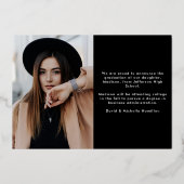 卒業式エレガントフォイル卒業発表 箔招待状 (裏面)