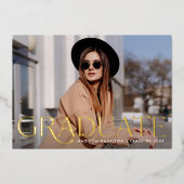 卒業式エレガントフォイル卒業発表 箔招待状 (正面)