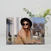 卒業式エレガントフォイル卒業発表 箔招待状 (立ち正面)