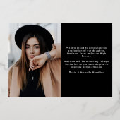 卒業式エレガントフォイル卒業発表 箔招待状 (裏面)