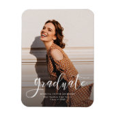 卒業式エレガントフォトスクリプトの卒業発表 マグネット (縦)