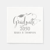 卒業式エレガントミニマルモダンリストモタルボード スタンダードカクテルナプキン (正面)