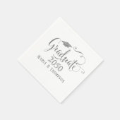 卒業式エレガントミニマルモダンリストモタルボード スタンダードカクテルナプキン (角)