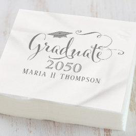 卒業式エレガントミニマルモダンリストモタルボード スタンダードカクテルナプキン