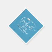 卒業式エレガントミニマル文字モダンティール（緑がかった色） スタンダードカクテルナプキン (角)