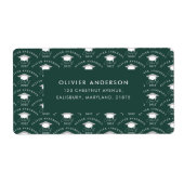 卒業式エレガントモダンの緑のラベル ラベル (正面)