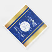 卒業式エレガントモノグラムブルー大理石ゴールド箔 (コーナー)