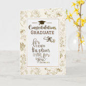 卒業式エレミヤ29:11聖書この計画を知っている カード (黄色い花)