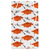 卒業式オレンジ色の卒業式キャップ（卒業式） スモールペーパーバッグ (裏面)