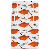 卒業式オレンジ色の卒業式キャップ（卒業式） スモールペーパーバッグ (正面)