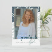 卒業式オープンハウスティール(緑がかった色)グレイデザイン 招待状 (スタンド正面)