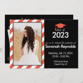 卒業式オープンハウス招待状と写真 招待状 (正面/裏面)