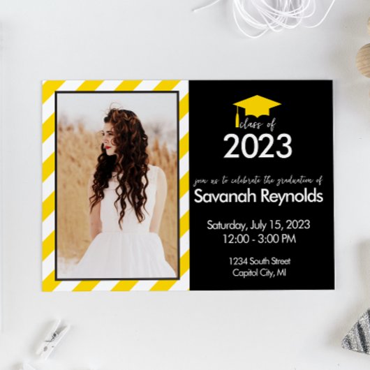 卒業式オープンハウス招待状と写真 招待状