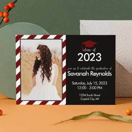 卒業式オープンハウス招待状と写真 招待状