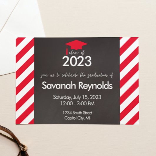 卒業式オープンハウス招待状と写真 招待状