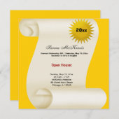 卒業式オープンハウス（黄色） 案内状 (正面/裏面)