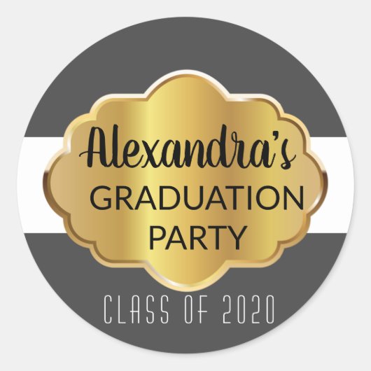 卒業式カスタムパーティラベル ラウンドシール (正面)