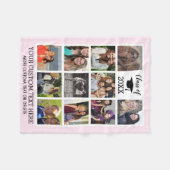 卒業式カスタムフォトコラージュクラスのメモリ フリースブランケット (正面(横))