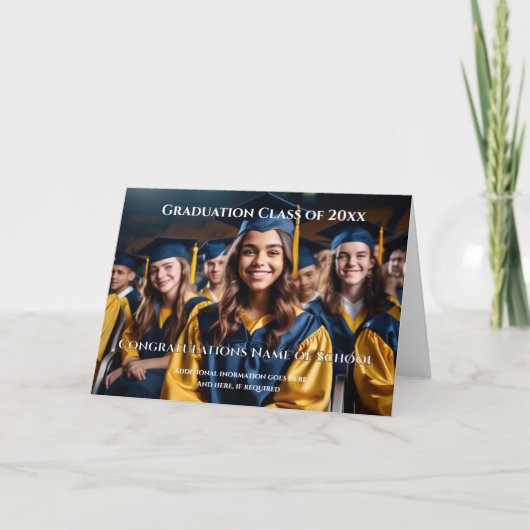 卒業式カスタム写真コラージュ色写真 カード (正面)