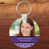 卒業式カスタム年フォトキーホルダー紫 キーホルダー (正面)