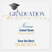 卒業式カスタム日付シールを保存！ スクエアシール (正面)