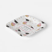 卒業式カップケパーソナライズされたーキ ペーパープレート (傾斜あり)