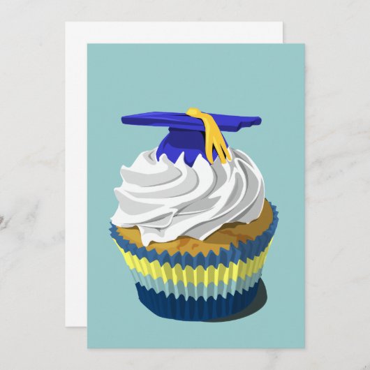 卒業式カップケーキの招待状 招待状 (正面/裏面)