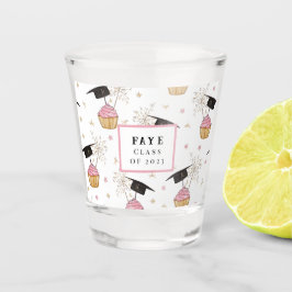 卒業式カップケーキショットガパーソナライズされたラス ショットグラス
