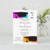 卒業式カラフルハット&タッセルグラード招待状 招待状 (スタンド正面)