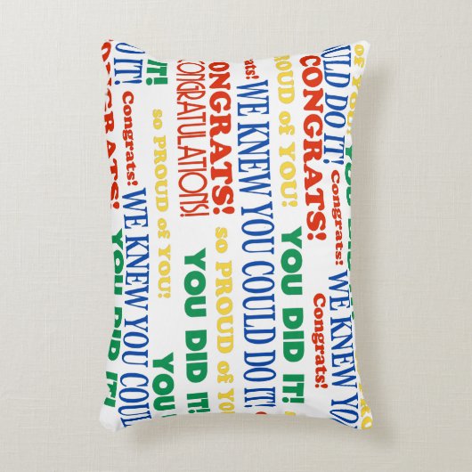 卒業式カラフルワードアートアクセント枕 アクセントクッション (正面(垂直))