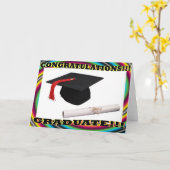 卒業式カードキャップおよび卒業証書 カード (黄色い花)