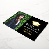 卒業式キャップありがとう卒業カスタム写真 箔招待状 (回転した状態)