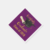 卒業式キャップおよび卒業証書おめでとう卒業 スタンダードカクテルナプキン (角)