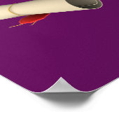 卒業式キャップおよび卒業証書おめでとう卒業 ポスター (角)