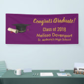 卒業式キャップおよび卒業証書おめでとう卒業 横断幕 (トレードショー)