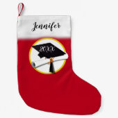 卒業式キャップおよび卒業証書 スモールクリスマスストッキング (正面)