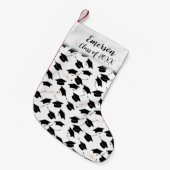 卒業式キャップおよび卒業証書 スモールクリスマスストッキング (正面 (吊り時))