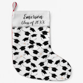 卒業式キャップおよび卒業証書 スモールクリスマスストッキング (正面)