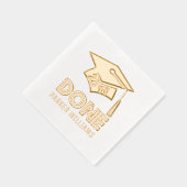 卒業式キャップとタッセル「DONE」クラス年 | 名前 箔ナプキン (右)