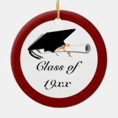卒業式キャップと卒業式 – 高校懇親会 セラミックオーナメント (裏面)
